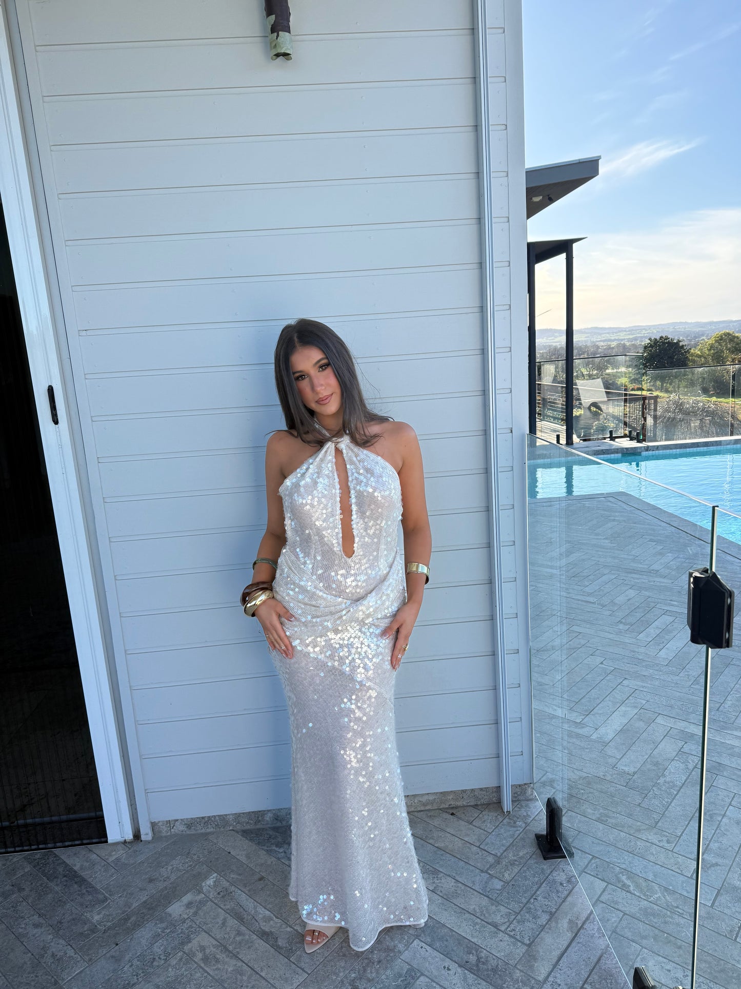 For Love and Lemons Sydney Sequin Maxi Dress
