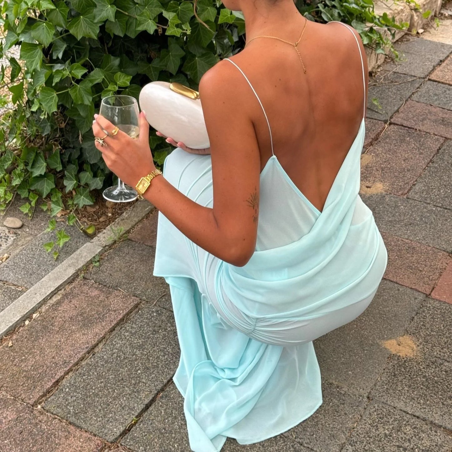Natalie Rolt Magnolia Gown In Baby Blue