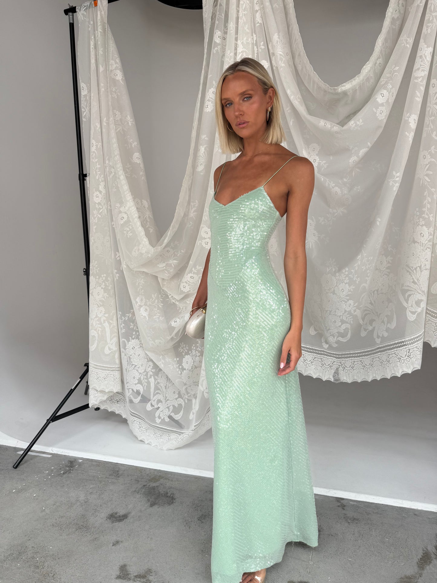 New Romantics Andy Diamond Bodice Maxi in Apple
