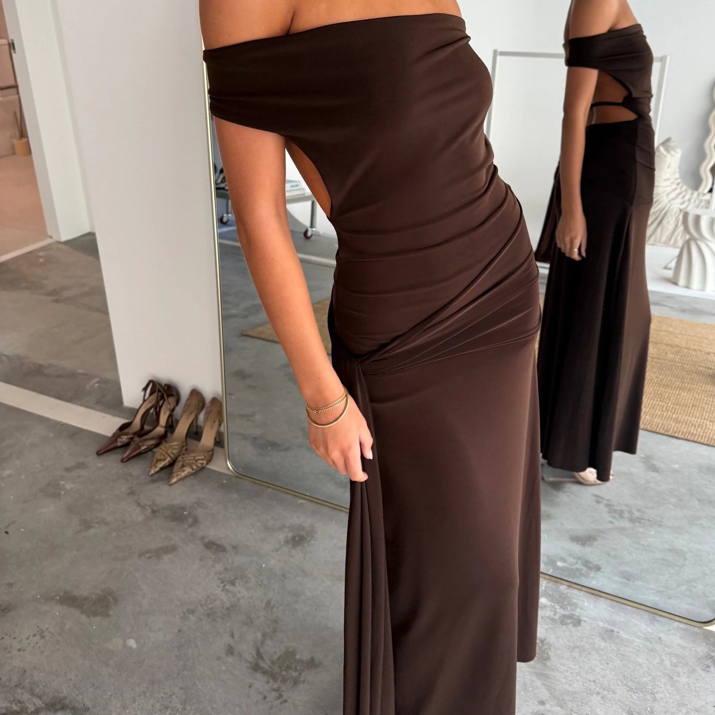 La Marie Nadia Dress in Brown